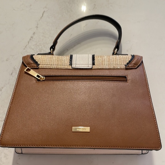 Aldo cream and brown purse with single handle - Picture 2 of 14